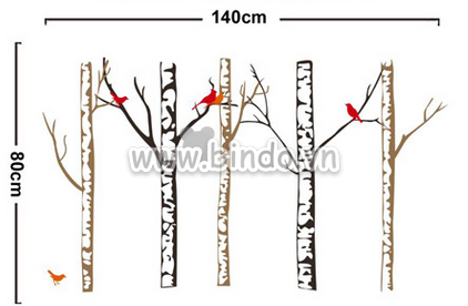 Decal dán tường 5 cành cây khô