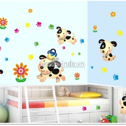 Decal dán tường Chó đóm