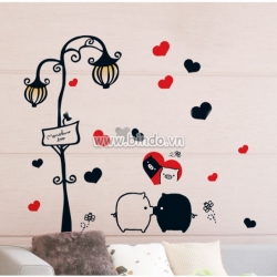 Decal dán tường Đôi heo