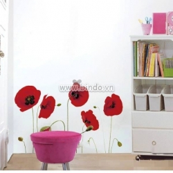 Decal dán tường Hoa đỏ 1