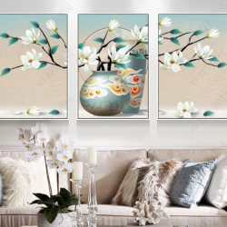 Tranh bộ 3 bình hoa số 2