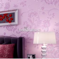 Giấy dán tường 3d họa tiết hoa tím