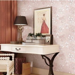 Giấy dán tường 3d hoa hồng nhạt