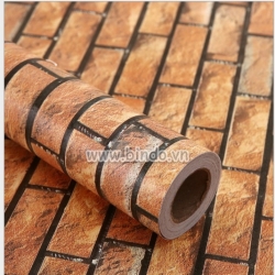 Giấy decal cuộn gạch vàng nâu