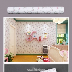Giấy decal cuộn họa tiết hoa li ti hồng