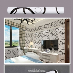 Giấy decal cuộn họa tiết hình tròn đen