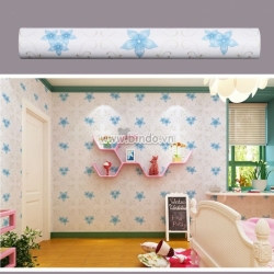 Giấy decal cuộn họa tiết hoa ly xanh