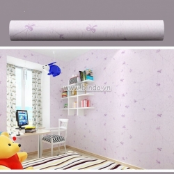 Giấy decal cuộn họa tiết hoa nơ tím