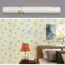Giấy decal cuộn hoạt hình thỏ xanh