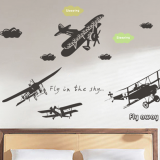 Decal dán tường Máy bay