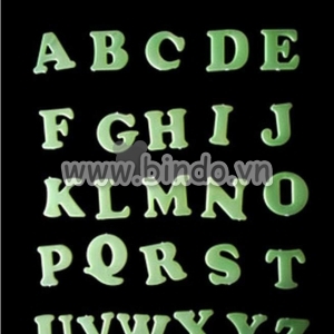 Decal dán tường 26 chữ cái dạ quang