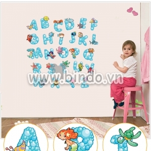 Decal dán tường Bảng chữ cái biển