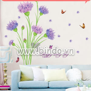 Decal dán tường Cẩm chướng tím