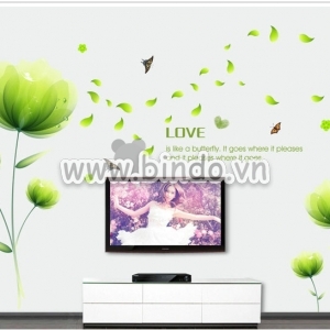 Decal dán tường Cát tường xanh lá