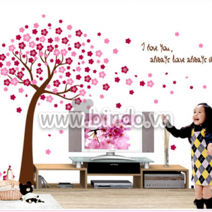 Decal dán tường Cây kỷ niệm hồng
