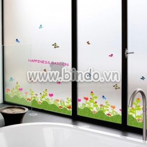 Decal dán tường Chân tường hoa trái tim