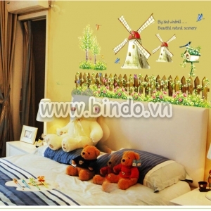Decal dán tường Cối xây gió 1