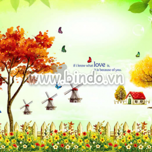 Decal dán tường Cối xây gió 4