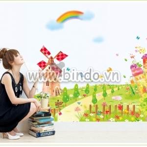 Decal dán tường Cối xây gió 5
