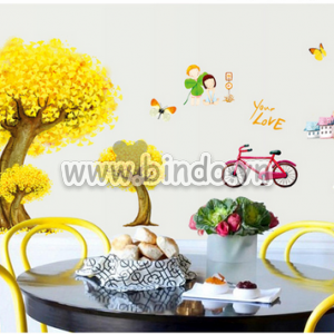 Decal dán tường Công viên mùa thu 2D