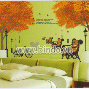 Decal dán tường Công viên mùa thu