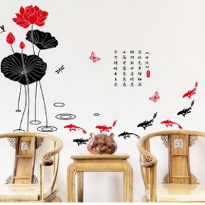 Decal dán tường Đầm sen (hoa sen) 2