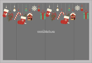Decal dán tường Decal dây treo noel