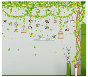 Decal dán tường Giàn cây Photo (Combo 3 tấm)