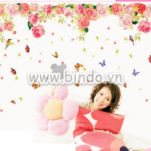 Decal dán tường Giàn hoa hồng 2