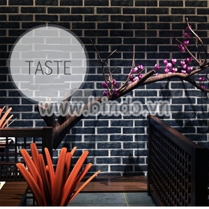 Giấy dán tường 3d gạch xám đen