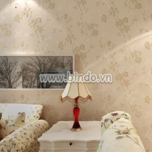 Giấy dán tường 3d họa tiết dây leo vàng