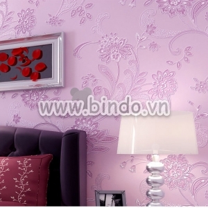 Giấy dán tường 3d họa tiết hoa tím