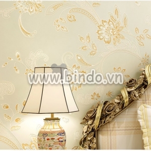 Giấy dán tường 3d họa tiết hoa vàng 2