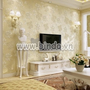 Giấy dán tường 3d họa tiết hoa vàng