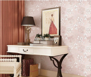Giấy dán tường 3d hoa hồng nhạt