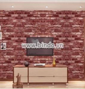 Giấy decal cuộn gạch nâu đỏ khổ lớn