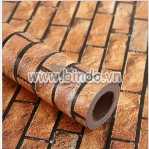 Giấy decal cuộn gạch vàng nâu