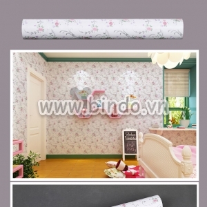 Giấy decal cuộn họa tiết hoa li ti hồng