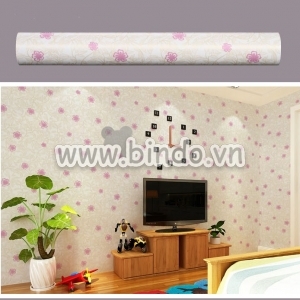 Giấy decal cuộn họa năm cánh hồng