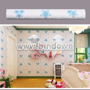 Giấy decal cuộn họa tiết hoa ly xanh