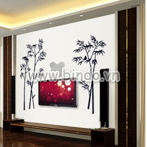 Decal dán tường Hai cây trúc đen