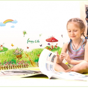 Decal dán tường Hàng rào nấm