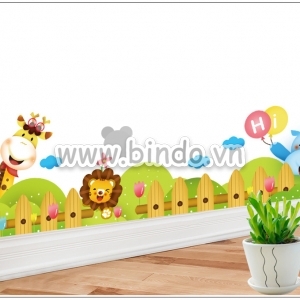 Decal dán tường Hàng rào vườn thú