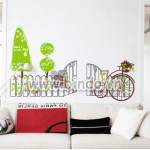 Decal dán tường Hàng rào xe đạp
