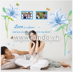 Decal dán tường Hoa ly xanh