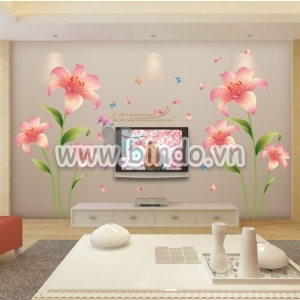 Decal dán tường Hoa ly hồng