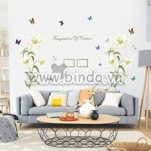 Decal dán tường Hoa ly trắng