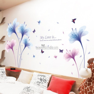 Decal dán tường Hoa cánh mỏng sắc màu