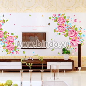 Decal dán tường Hoa mẩu đơn 2
