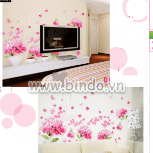 Decal dán tường Hoa ru băng hồng